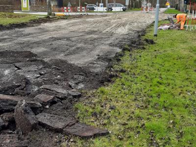 Asfalt laag verwijderd van Akkerbloem